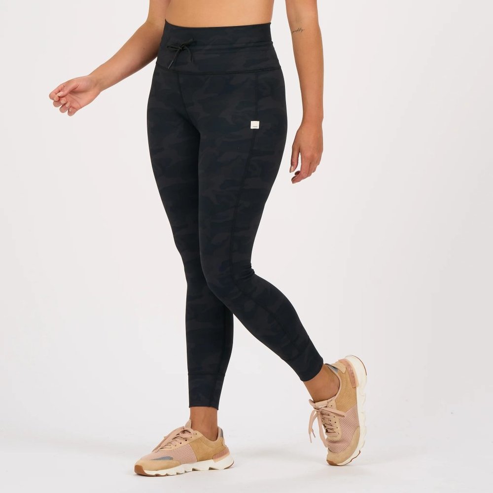 Vuori Women's Black Drawstring Camouflage Daily Compression Leggings Size M